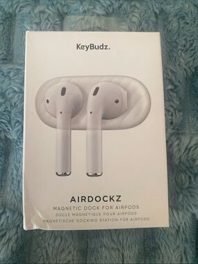 KeyBudz White AirDockz Magnetic Dock for AirPods - White